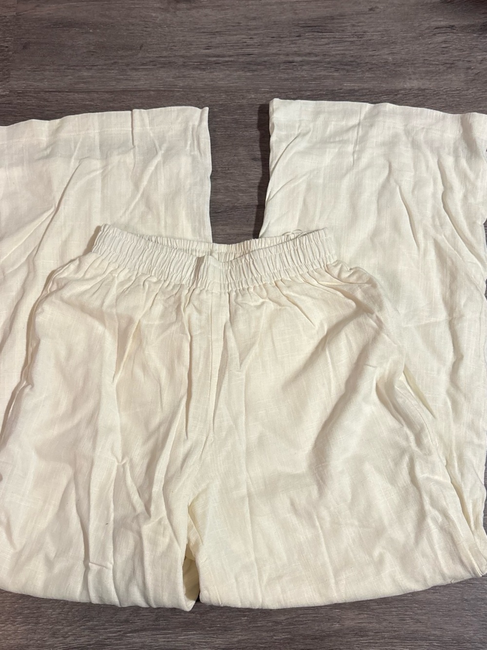 Cream Princess Polly Wide-Leg Elastic Waist Pants